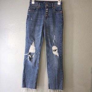 Denim straight leg jeans